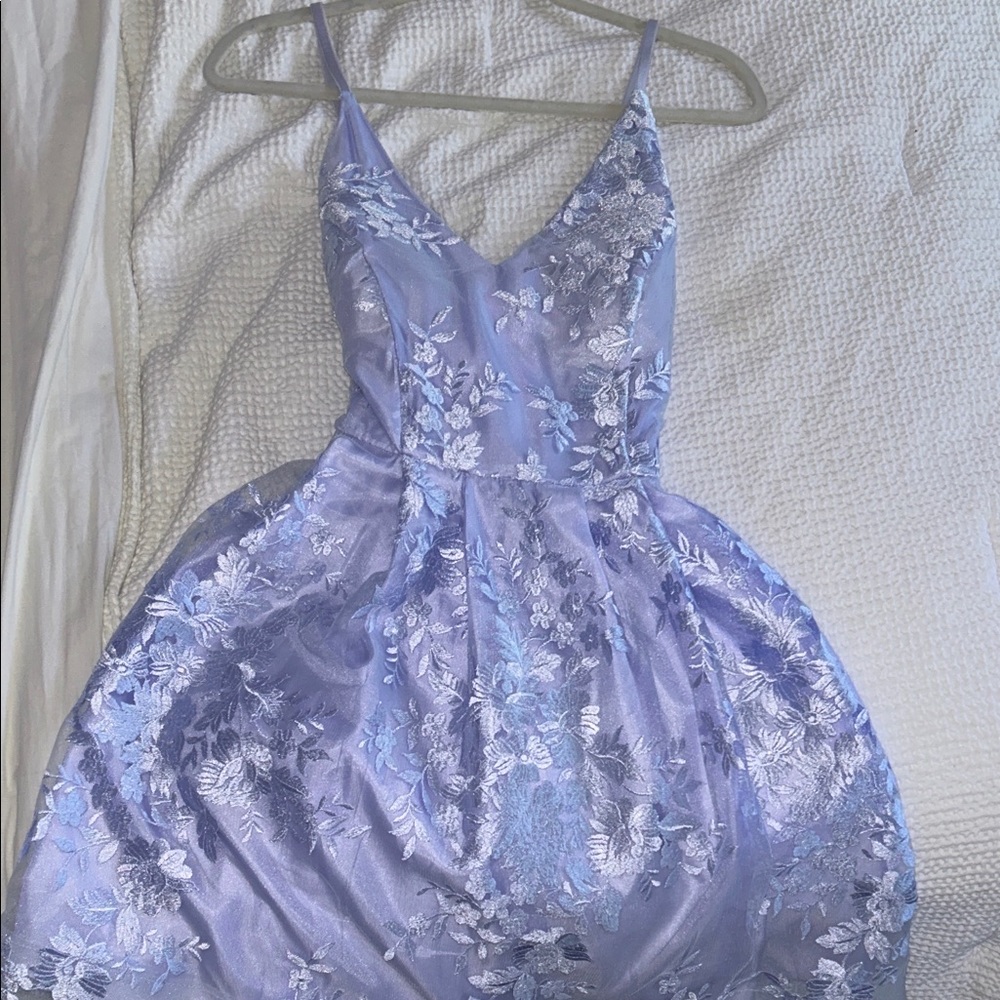 BCX Lavender Floral Prom Dress